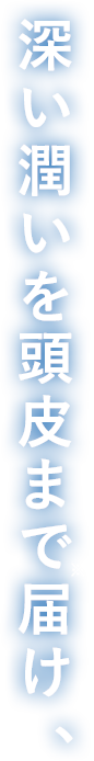 深いうるおいを頭皮まで届け、